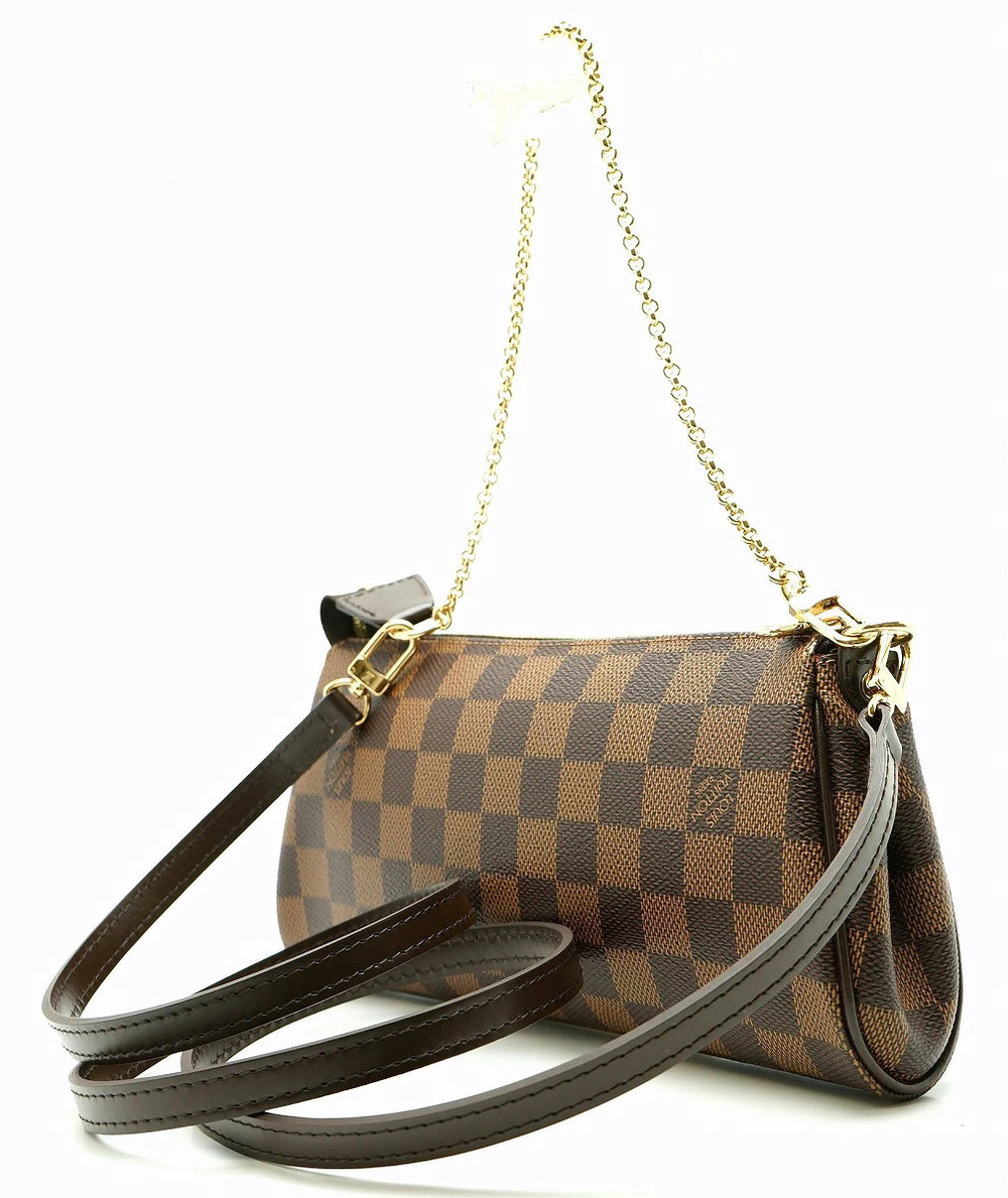 Louis Vuitton Clutch Hobo Shoulder Eva Damier Accessory Chain Bag Brown